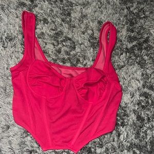 NEW NEVER WORN HOT PINK CORSET TOP